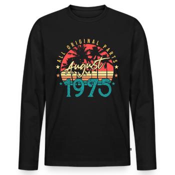 Août 1975 Alles Original - T-shirt manches longues Premium bio Homme - noir - Devant - Nico (187cm)