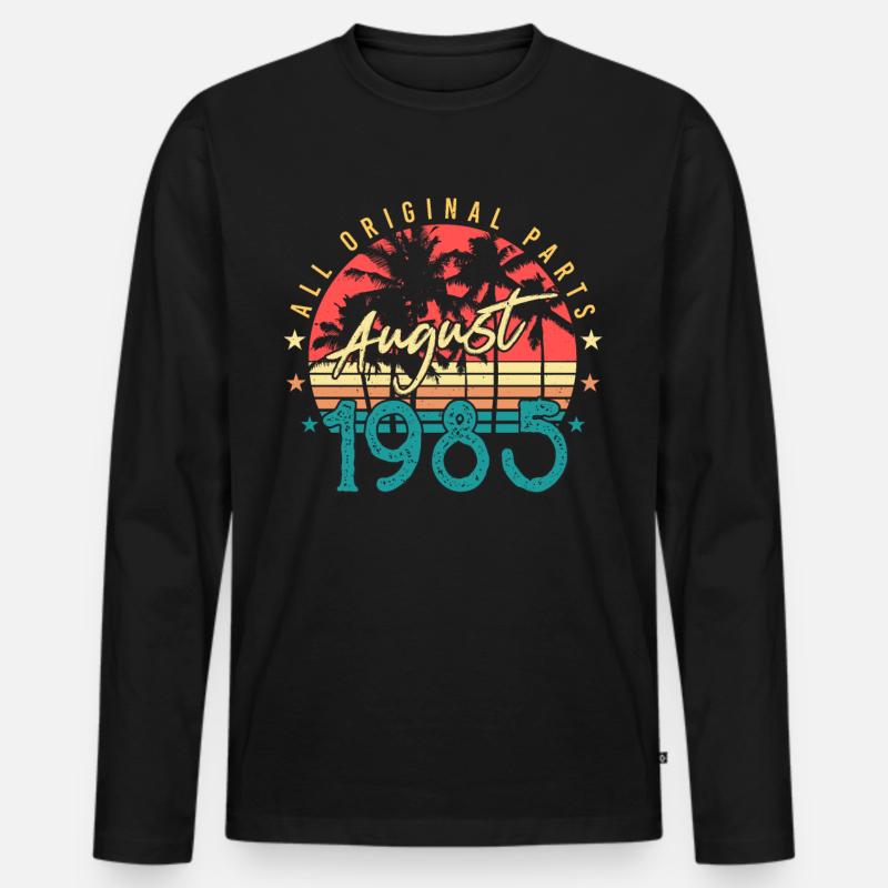 August 1985 Geschenkidee - Männer Premium Bio Langarmshirt - Schwarz