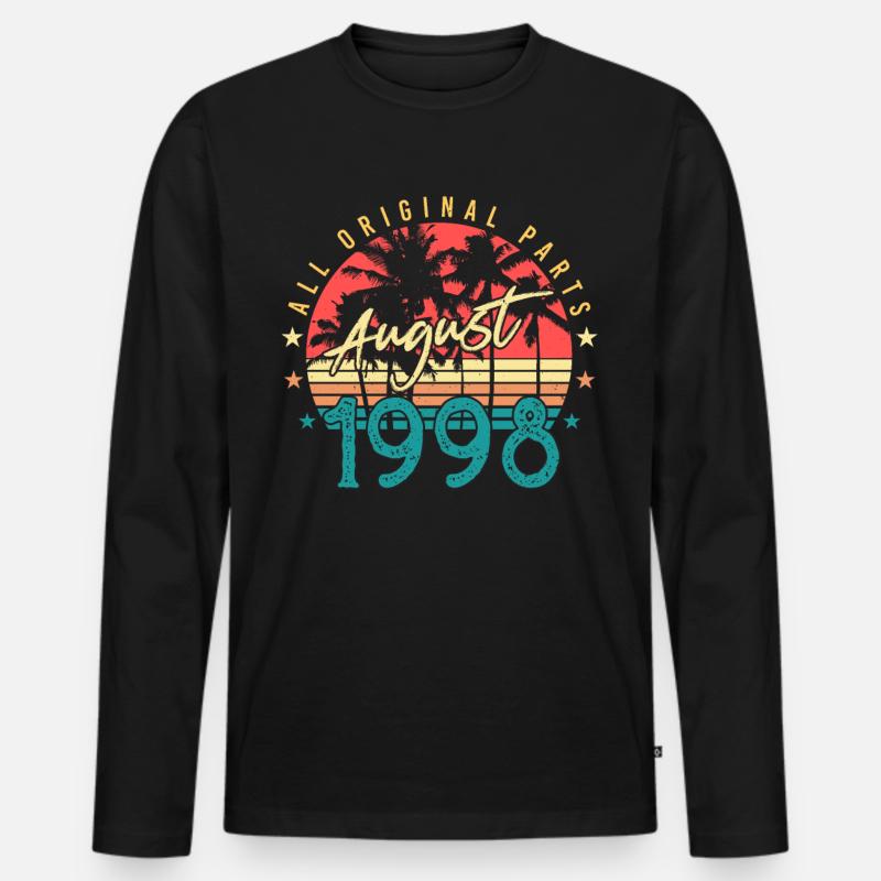 Geburtsmonat August 1998 - Männer Premium Bio Langarmshirt - Schwarz