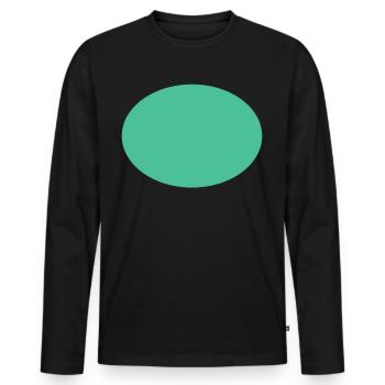 Green Oval Simple Design - Men's Premium Organic Long Sleeve Shirt - black - Front - Nico (187cm)