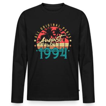 Année de construction Août 1994 - T-shirt manches longues Premium bio Homme - noir - Devant - Nico (187cm)