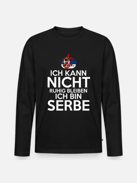 Serbien Serbe Serbisches - Männer Premium Bio Langarmshirt - Schwarz