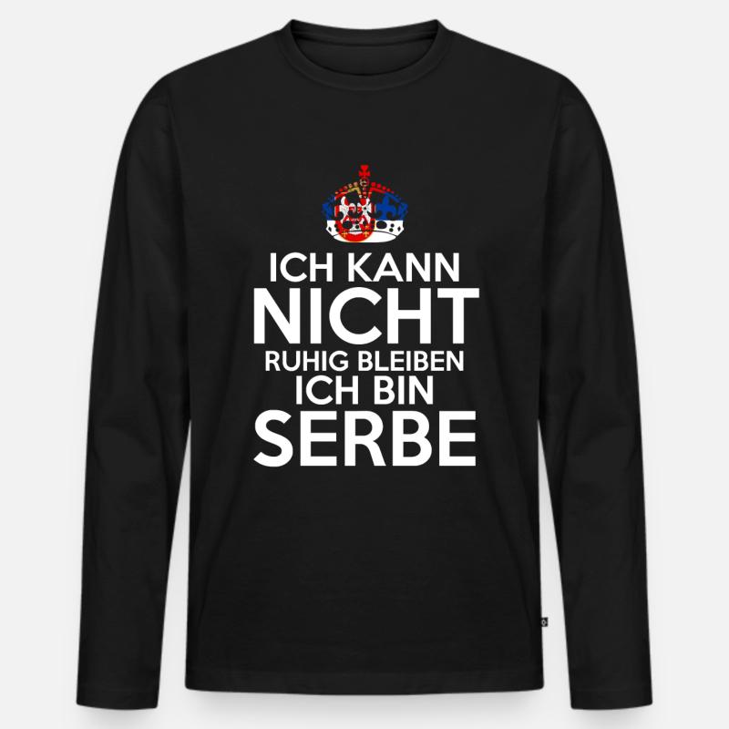 Serbien Serbe Serbisches - Männer Premium Bio Langarmshirt - Schwarz