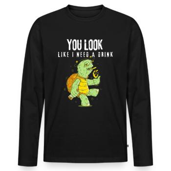 Biertrinker Geschenke Bier Spruch Bierliebhaber - Männer Premium Bio Langarmshirt - Schwarz - Vorne - Nico (187cm)