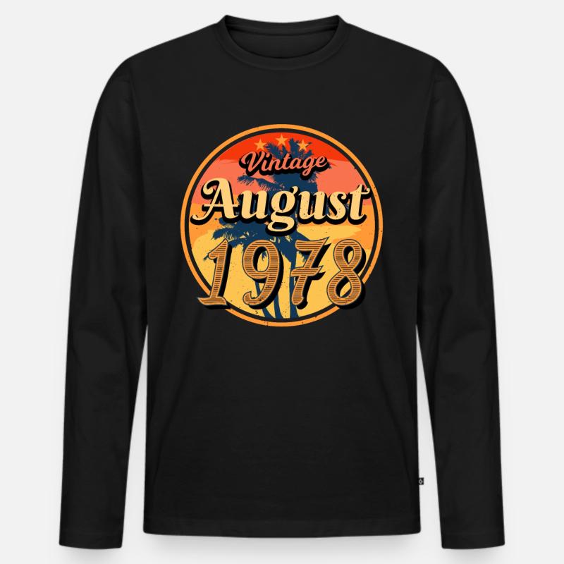 Baujahr 1978 Im August - Männer Premium Bio Langarmshirt - Schwarz