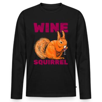 Drôle d’écureuil, drôle d’écureuil - T-shirt manches longues Premium bio Homme - noir - Devant - Nico (187cm)