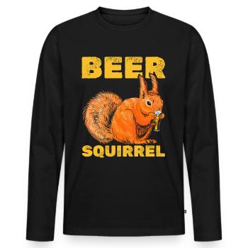 Drôle d’écureuil, drôle d’écureuil - T-shirt manches longues Premium bio Homme - noir - Devant - Nico (187cm)