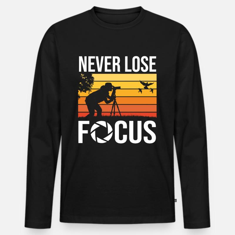 Never Lose Focus - Männer Premium Bio Langarmshirt - Schwarz