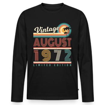 50. Jahrestag August 1972 - Männer Premium Bio Langarmshirt - Schwarz - Vorne - Nico (187cm)