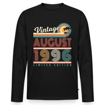 Year of construction 1996 August - Men's Premium Organic Long Sleeve Shirt - black - Front - Nico (187cm)