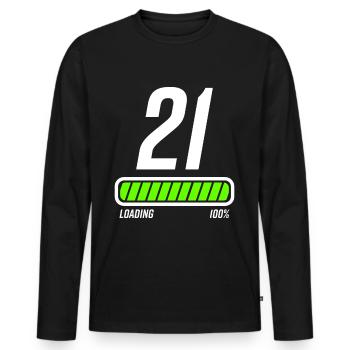 21 ans 21e anniversaire Poutre de chargement - T-shirt manches longues Premium bio Homme - noir - Devant - Nico (187cm)
