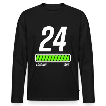 24. Geburtstag 24 Jahre Glückwunsch - Männer Premium Bio Langarmshirt - Schwarz - Vorne - Nico (187cm)