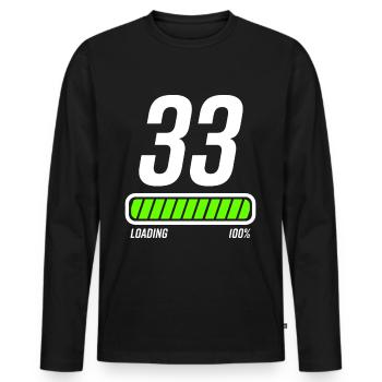 33 years anniversary Congratulations - Men's Premium Organic Long Sleeve Shirt - black - Front - Nico (187cm)