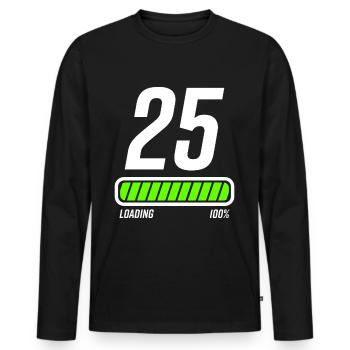 25ème anniversaire 25 ans idée cadeau - T-shirt manches longues Premium bio Homme - noir - Devant - Nico (187cm)