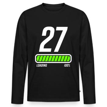27 Years Anniversary Birthday Party - Men's Premium Organic Long Sleeve Shirt - black - Front - Nico (187cm)