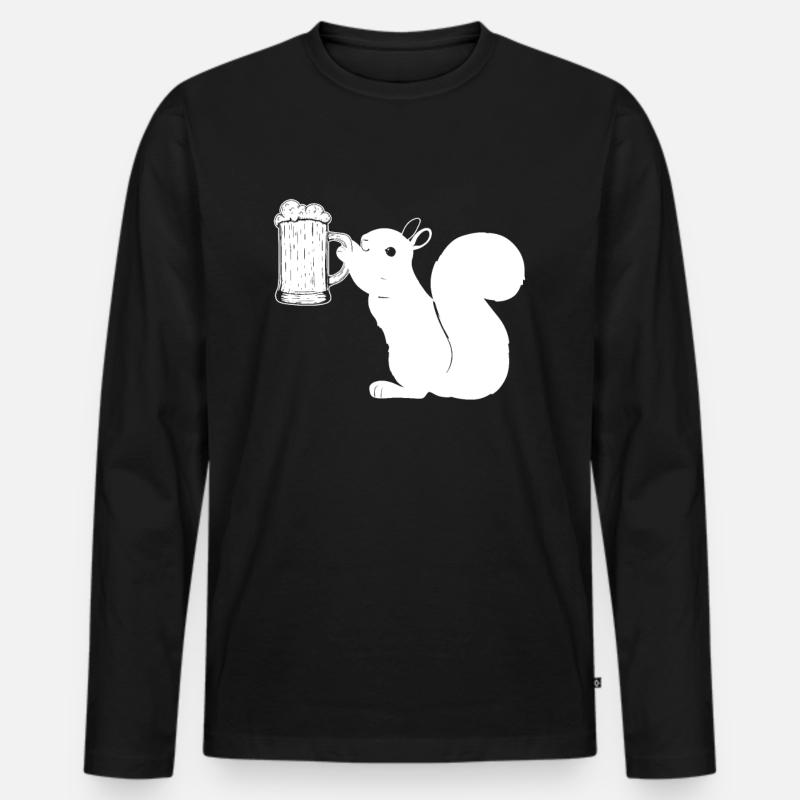 Biereichhörnchen Lustiges Eichhörnchen - Männer Premium Bio Langarmshirt - Schwarz