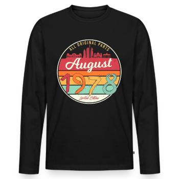 1978 In August Retro - Men's Premium Organic Long Sleeve Shirt - black - Front - Nico (187cm)