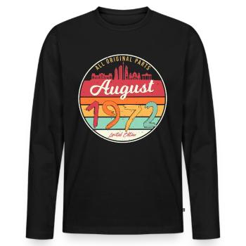 50. Jahrestag August 1972 - Männer Premium Bio Langarmshirt - Schwarz - Vorne - Nico (187cm)