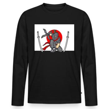 Ninja - Men's Premium Organic Long Sleeve Shirt - black - Front - Nico (187cm)
