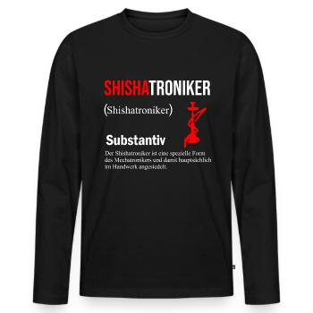 Shisha Tshirt Herren Damen Wasserpfeife Pfeife - Männer Premium Bio Langarmshirt - Schwarz - Vorne - Nico (187cm)