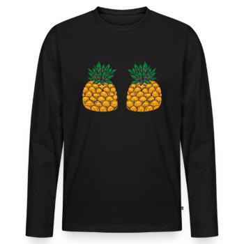 Ananas - T-shirt manches longues Premium bio Homme - noir - Devant - Nico (187cm)