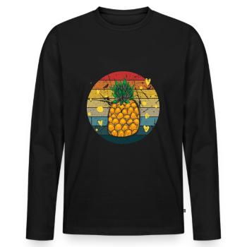 Pineapple Hawaii Gift Fruit Fruit Pineapple Fruit - Men's Premium Organic Long Sleeve Shirt - black - Front - Nico (187cm)