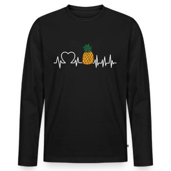 Pineapple Hawaii Gift Fruit Fruit Pineapple Fruit - Men's Premium Organic Long Sleeve Shirt - black - Front - Nico (187cm)