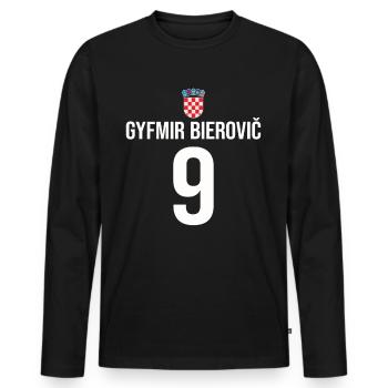 Kroatien Tshirt - Männer Premium Bio Langarmshirt - Schwarz - Vorne - Nico (187cm)