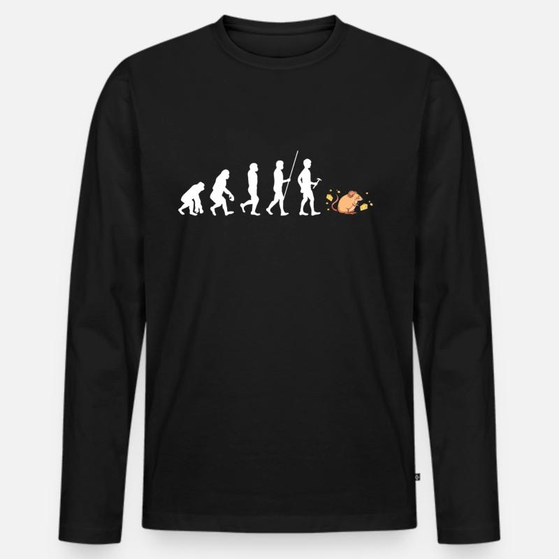Maus - Männer Premium Bio Langarmshirt - Schwarz