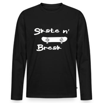 Skater Skateboard Cadeau Halfpipe Sk8 Ollie - T-shirt manches longues Premium bio Homme - noir - Devant - Nico (187cm)