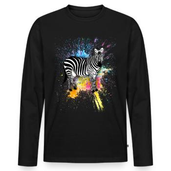 Zebra Africa Horse Hipster Gift Animal Stripe - Men's Premium Organic Long Sleeve Shirt - black - Front - Nico (187cm)