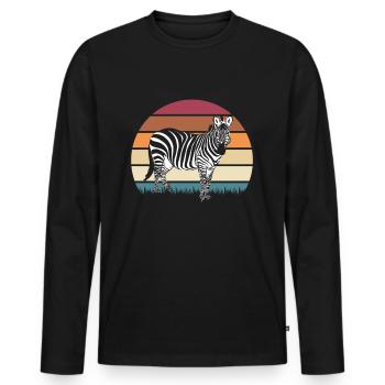 Zebra Africa Horse Hipster Gift Animal Stripe - Men's Premium Organic Long Sleeve Shirt - black - Front - Nico (187cm)