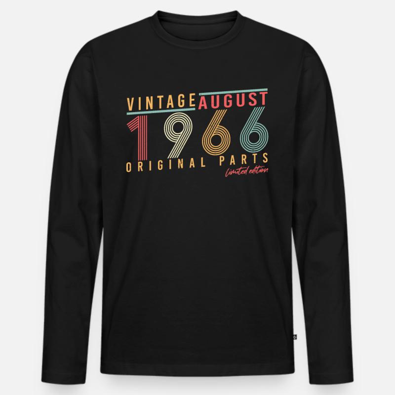 Original August 1966 - Männer Premium Bio Langarmshirt - Schwarz