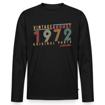 50. Jahrestag August 1972 - Männer Premium Bio Langarmshirt - Schwarz - Vorne - Nico (187cm)