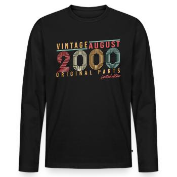 Geboren Im August 2000 - Männer Premium Bio Langarmshirt - Schwarz - Vorne - Nico (187cm)