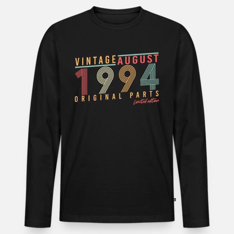 August 1994 Geschenkidee - Männer Premium Bio Langarmshirt - Schwarz