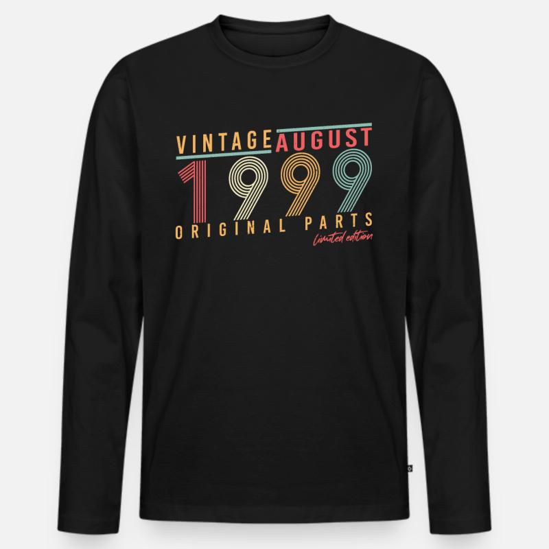 Geburtsmonat August 1999 - Männer Premium Bio Langarmshirt - Schwarz