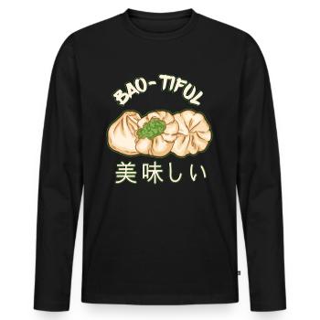 Bao Bun Funny Dim Sum Bao - Tiful Asian Food - Männer Premium Bio Langarmshirt - Schwarz - Vorne - Nico (187cm)