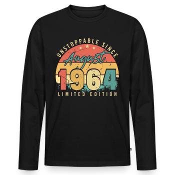Nicht Zu Stoppen August 1964 - Männer Premium Bio Langarmshirt - Schwarz - Vorne - Nico (187cm)