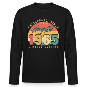 Nicht Zu Stoppen August 1965 - Männer Premium Bio Langarmshirt - Schwarz - Vorne - Nico (187cm)