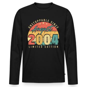 2004 Finally of legal age in August - Men's Premium Organic Long Sleeve Shirt - black - Front - Nico (187cm)