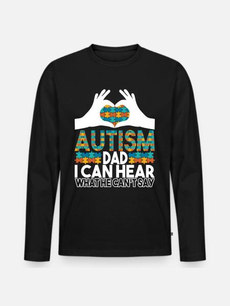 Autistic Autism Papa Autistic - Men's Premium Organic Long Sleeve Shirt - black