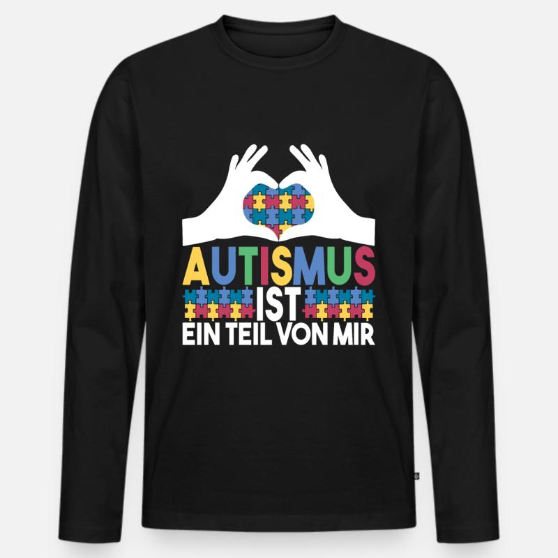 Autist Autismus Autistisch - Männer Premium Bio Langarmshirt - Schwarz