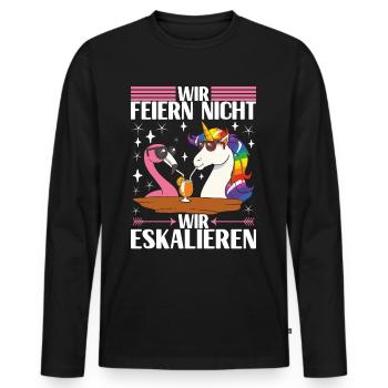 Saufen Party Alkohol Wein - Männer Premium Bio Langarmshirt - Schwarz - Vorne - Nico (187cm)