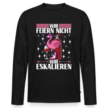Saufen Party Alkohol Wein - Männer Premium Bio Langarmshirt - Schwarz - Vorne - Nico (187cm)