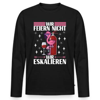 Saufen Party Alkohol Wein - Männer Premium Bio Langarmshirt - Schwarz - Vorne - Nico (187cm)
