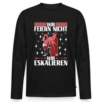 Saufen Party Alkohol Wein - Männer Premium Bio Langarmshirt - Schwarz - Vorne - Nico (187cm)