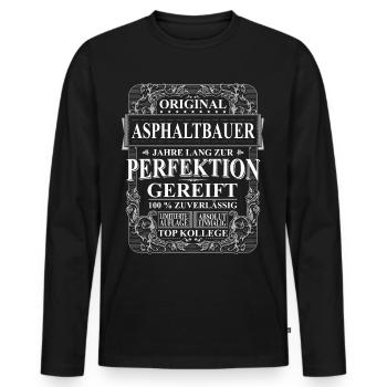 Original Asphaltbauer Kollegen Geschenk Vintage - Männer Premium Bio Langarmshirt - Schwarz - Vorne - Nico (187cm)