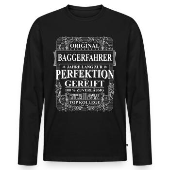 Original Baggerfahrer Kollegen Geschenk Vintage - Männer Premium Bio Langarmshirt - Schwarz - Vorne - Nico (187cm)