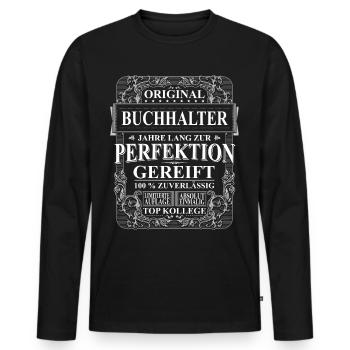 Original Buchhalter Kollegen Geschenk Vintage - Männer Premium Bio Langarmshirt - Schwarz - Vorne - Nico (187cm)